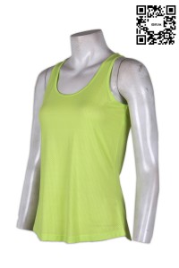 VT110 運動吸濕排汗背心 供應訂購 時尚後背挖胸設計背心 背心搭配 背心HK製造     螢光綠